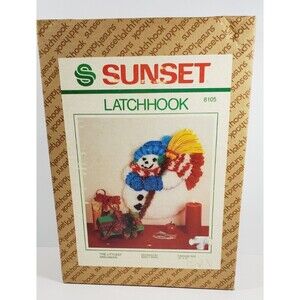 Vintage Sunset Latch Hook Kit Christmas The Littlest Snowman New Open Box